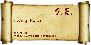 Ivány Róza névjegykártya